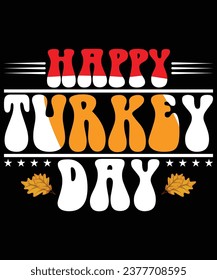 Happy turkey day t shirt design template