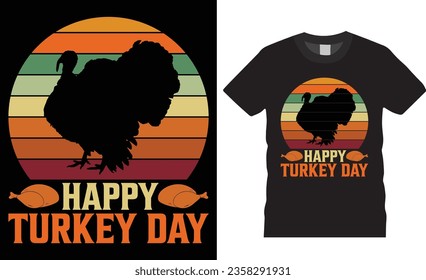  Happy Turkey Day Thanksgiving T-shirt Design vector template. funny Thanksgiving Day retro vintage T-Shirts design. Best Thanksgiving tee Shirts Perfect for print item poster, banner, card, mug, pod