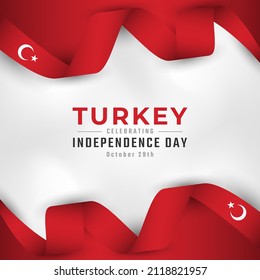 Happy Turkey Independence Day October 29th Celebration Vector Design Illustration. Template for Poster, Banner, Advertising, Greeting Card or Print Design Element