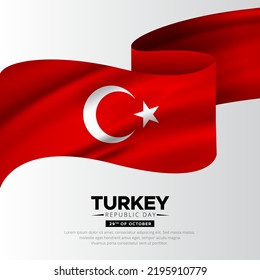 Happy turkey republic day background template design vector