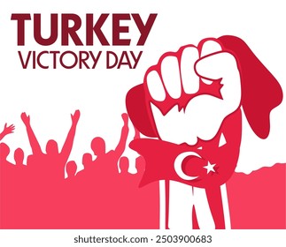 happy turkish victory day with turkish flag
