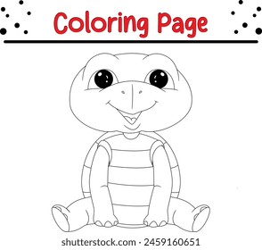 Página de libro para colorear animales de tortuga feliz para niños