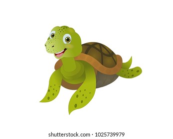 Happy Turtle - Cartoon Vector Image