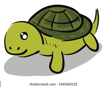 Fun Zoo Illustration Cute Turtle Raster Stock Illustration 167901920