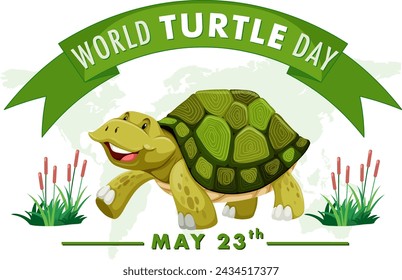 Happy turtle graphic for World Turtle Day event