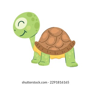 Mascota de tortuga feliz sobre blanco