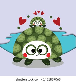 Happy Turtles Family Cute Character