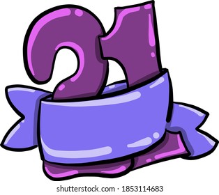 Happy twenty one, illustration, vector on white background