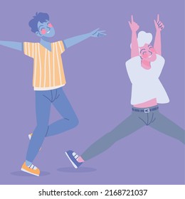 diseño de carácter feliz de dos hombres