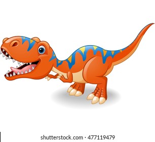 Happy tyrannosaurus cartoon