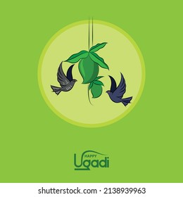 happy ugadi card design vector illustration
