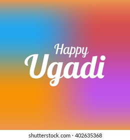 Happy Ugadi card template with blured mesh background vector