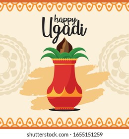Happy ugadi Element Poster Design Vektorillustration