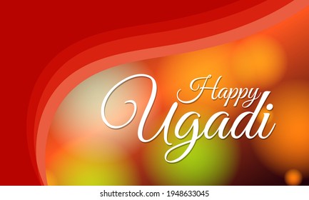 Feliz Ugadi. Diseño geométrico adecuado para carteles y pancartas de tarjetas de felicitación