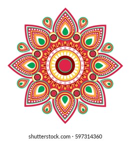 Happy Ugadi Gudi Padwa Hindu New Year Greeting Card Holiday Flat Vector Illustration