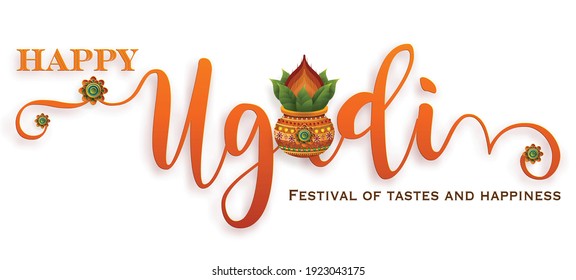 Happy Ugadi Gudi Padwa Indian Festival Stock Vector (Royalty Free ...