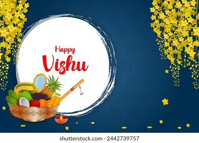 Happy Ugadi holiday festival background celebrated as Hindu New Year in South India Andhra Pradesh, Karnataka, Telangana and Goa in vector