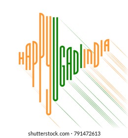 Happy Ugadi India written map typographic illustration word cloud.