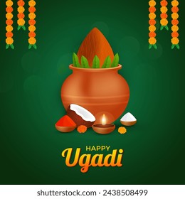 Fondo feliz de la celebración del festival cultural indio ugadi