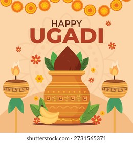 glückliches ugadi post design und banner