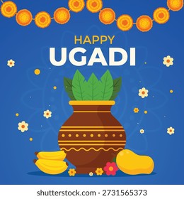 glückliches ugadi post design und banner