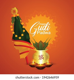 Happy ugadi. template greeting card traditional festival