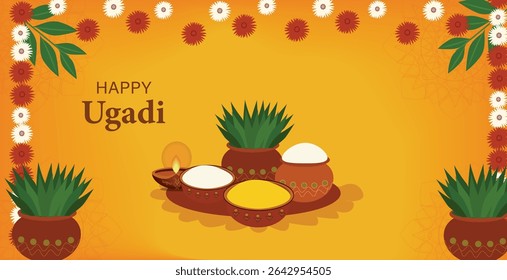 Happy Ugadi Vector Banners: Indian New Year Celebration Graphics
