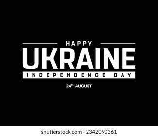 Happy Ukraine Independence day, Ukraine Independence day, Ukraine, Flag colors of Ukraine, 24th August, 24 August, National Day, Independence Day, Black Background Typographic Design Typography Vector