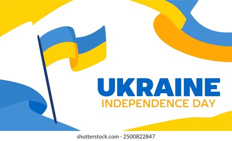 happy ukrainian national day with ukrainian flag