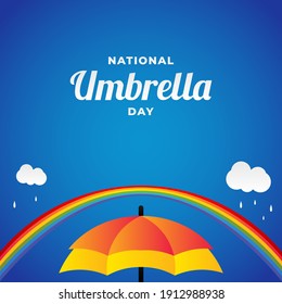 Happy Umbrella Day Vector Design Template Background. National Umbrella Day