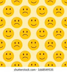 Happy and Unhappy seamless pattern background.