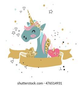 happy unicorn card