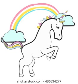 happy unicorn card, illustration in vector format