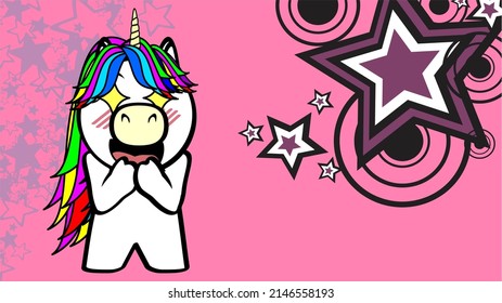 happy unicorn cartoon background illustration in vector format