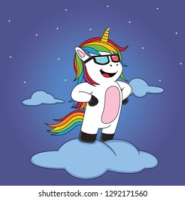 happy unicorn expression cartoon