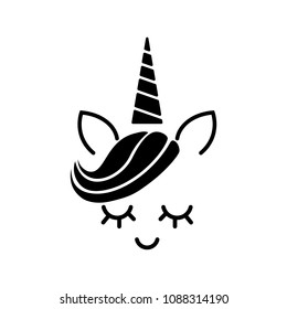 Happy unicorn face vector. Cute unicorn face. Vector cartoon character illustration. Design for child card,t-shirt.Girls,kid.magic concept.Isolated on white background.