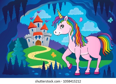 Happy unicorn topic image 4 - eps10 vector illustration.