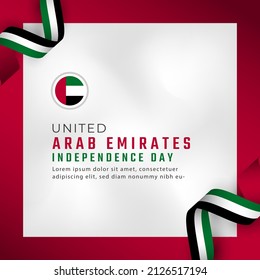 Alles Gute zum Unabhängigkeitstag der Vereinigten Arabischen Emirate 2. Dezember 2010 Vector Design Illustration. Vorlage für Poster, Banner, Werbung, Grußkarte oder Print-Design-Element