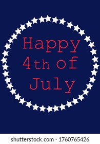 Happy United States Independence Day calligraphic poster, card etc. Vector illustration of July lettering inscription. USA holiday background.