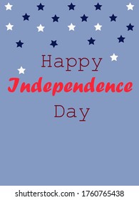 Happy United States Independence Day calligraphic poster, card etc. Vector illustration of July lettering inscription. USA holiday background.