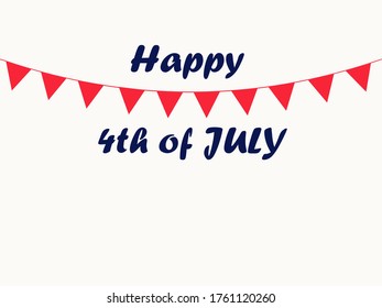 Happy United States Independence Day calligraphic poster, card etc. Vector illustration of July lettering inscription. USA holiday background.