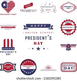 Happy United States President's day 2 colored icon in a collection with other items