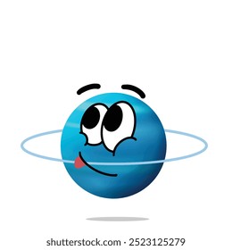 happy uranus mascot cartoon character. cute, funny and playful concept. astronomy, education, and solar system themes