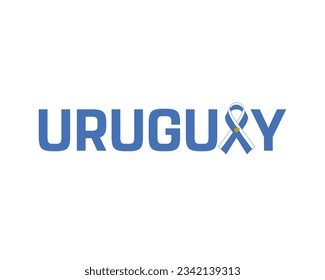 Happy Uruguay Independence day, Uruguay Independence day, Uruguay, Flag of Uruguay, 25th August, 25 August, National Day, Independence Day, Ribbon Flag, Ribbon Typographic Design Vector Typography Eps