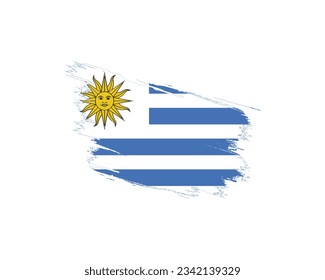 Happy Uruguay Independence day, Uruguay Independence day, Uruguay, Flag of Uruguay, 25th August, 25 August, National Day, Independence Day, Brush Style Flag Typographic Design Vector Typography Eps