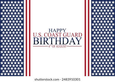 Happy US Coast Guard Birthday Vector illustration. Holiday concept. Template for background, banner, card, poster with text inscription.