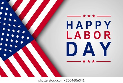 Happy US Labor Day greeting card background vector illustration