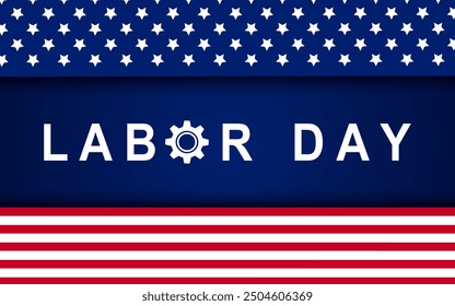 Happy US Labor Day greeting card background vector illustration