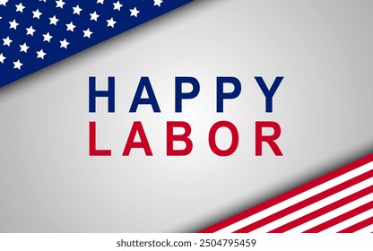 Happy US Labor Day greeting card background vector illustration