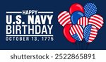 Happy U.S. Navy Birthday background or banner design template is observed every year in October. Holiday concept. Template for card, poster, placard, template. eps 10